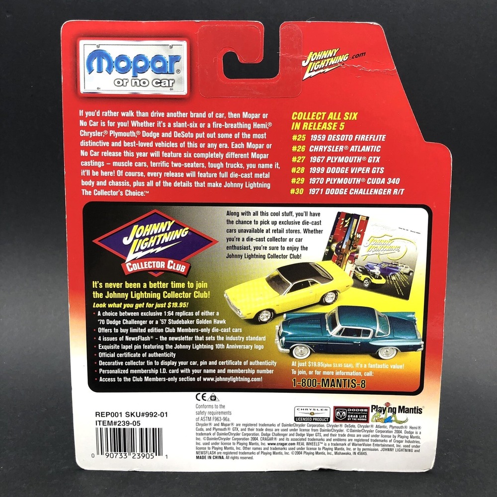 Johnny Lightning Mopar White Lightning 1959 Desoto Fireflite Chase Diecast 1/64 - Picture 9 of 9